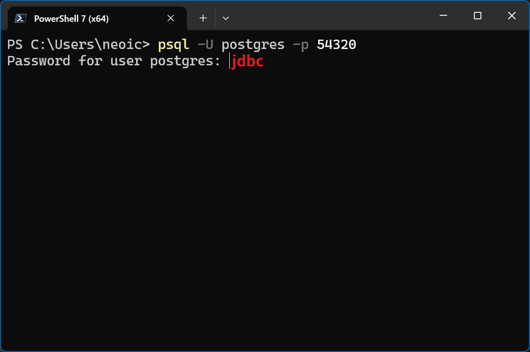 psqlのパスワード入力